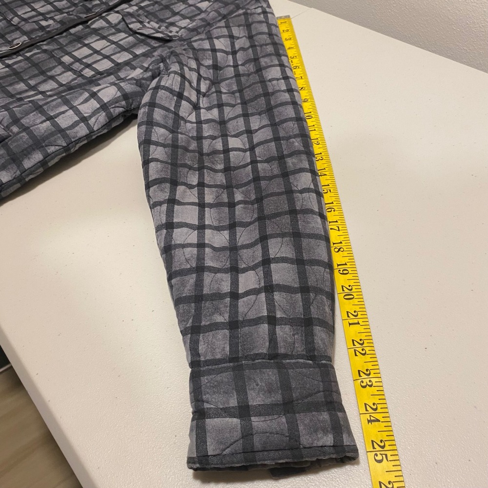 TERRA & SKY Gray Plaid Quilted Shacket Jacket Size XXXL(22) Gorpcore Cabin - Picture 15 of 15
